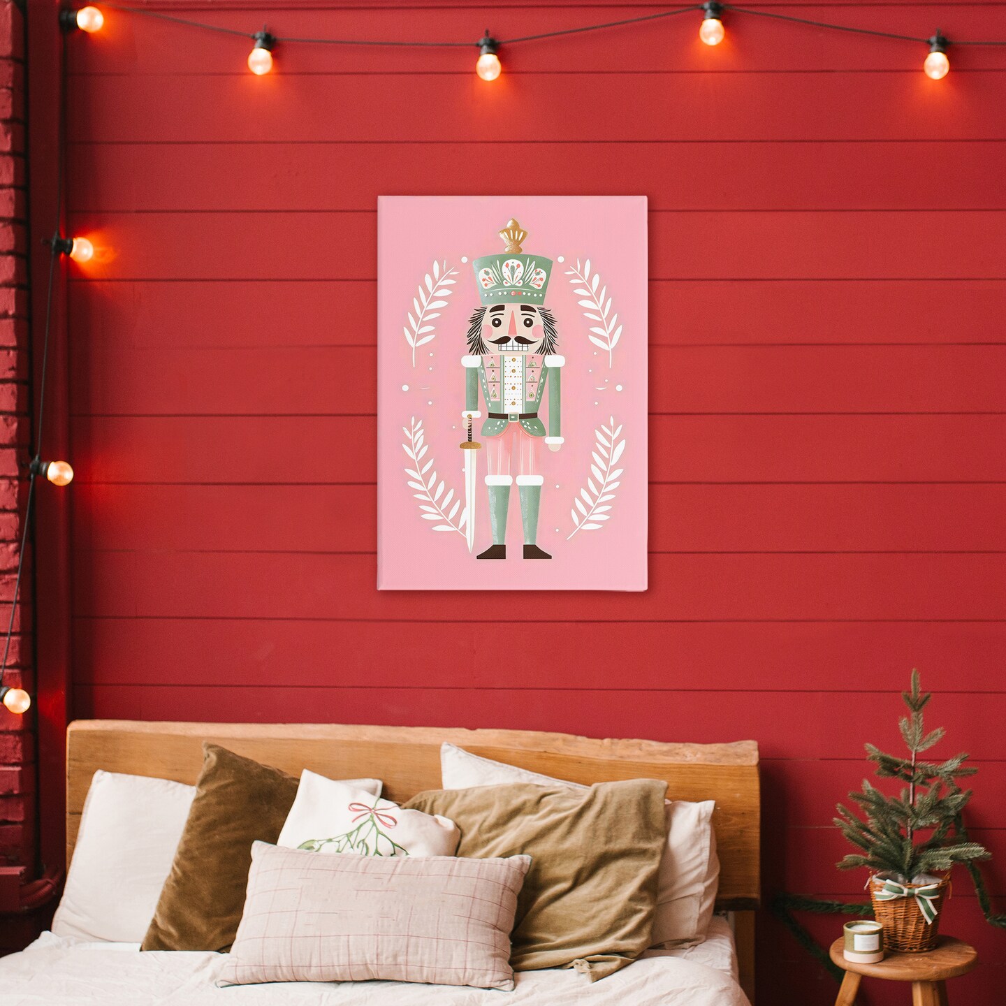 Stupell Industries Nutcracker Suite in Pastel Pink Canvas, design by Petal Prints Design