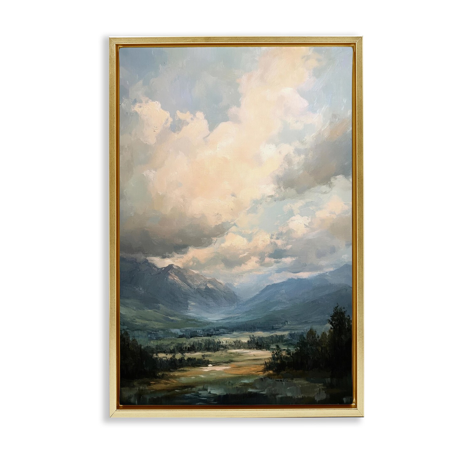 Stupell Industries Split Heavens Cloudy Meadow Floating Frame, design by Petal Prints Design