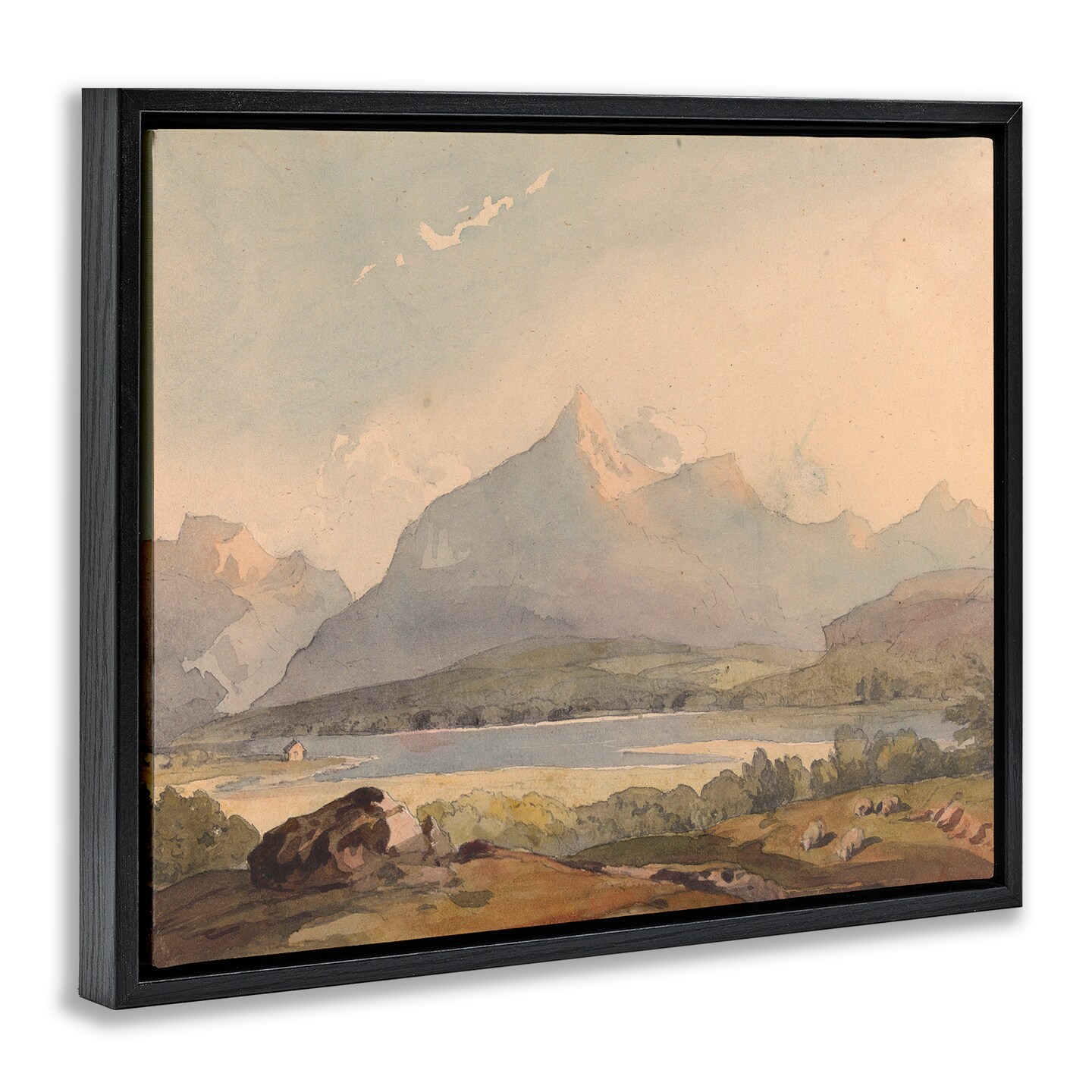 Stupell Industries Peaceful Hazy Mountains Floating Frame, design by Lettered and Lined