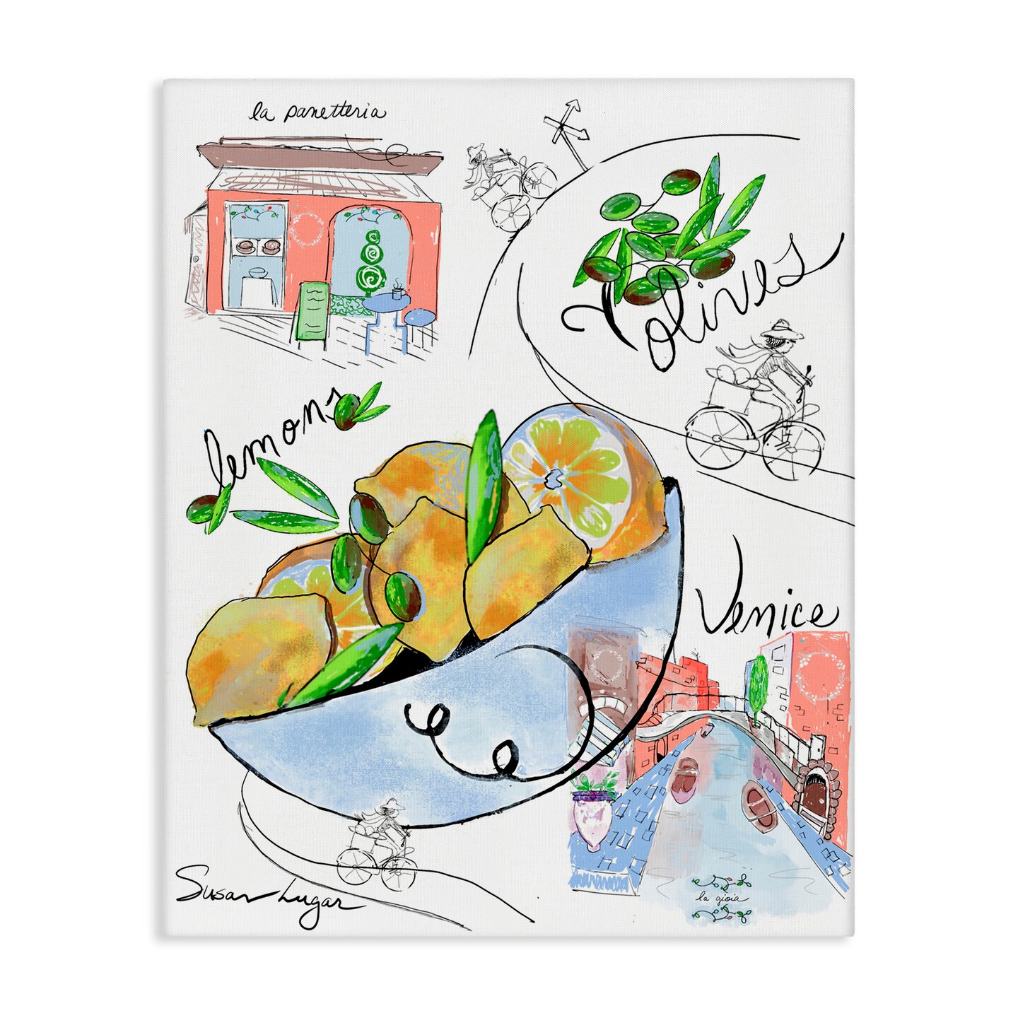 Stupell Industries Italian Kitchen Sketch Collection Canvas, design by Susan Lugar