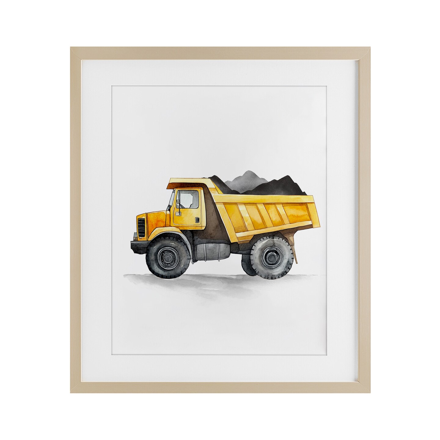 Stupell Industries Working Trucks Dump Vehicle Framed Print Under Glass, design by Christine Simpson Art