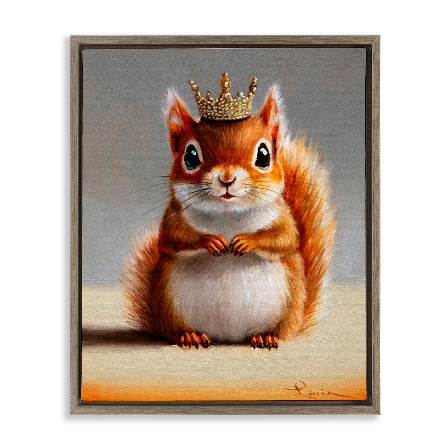 Stupell Industries Fancy Crowned Squirrel Floating Frame, design