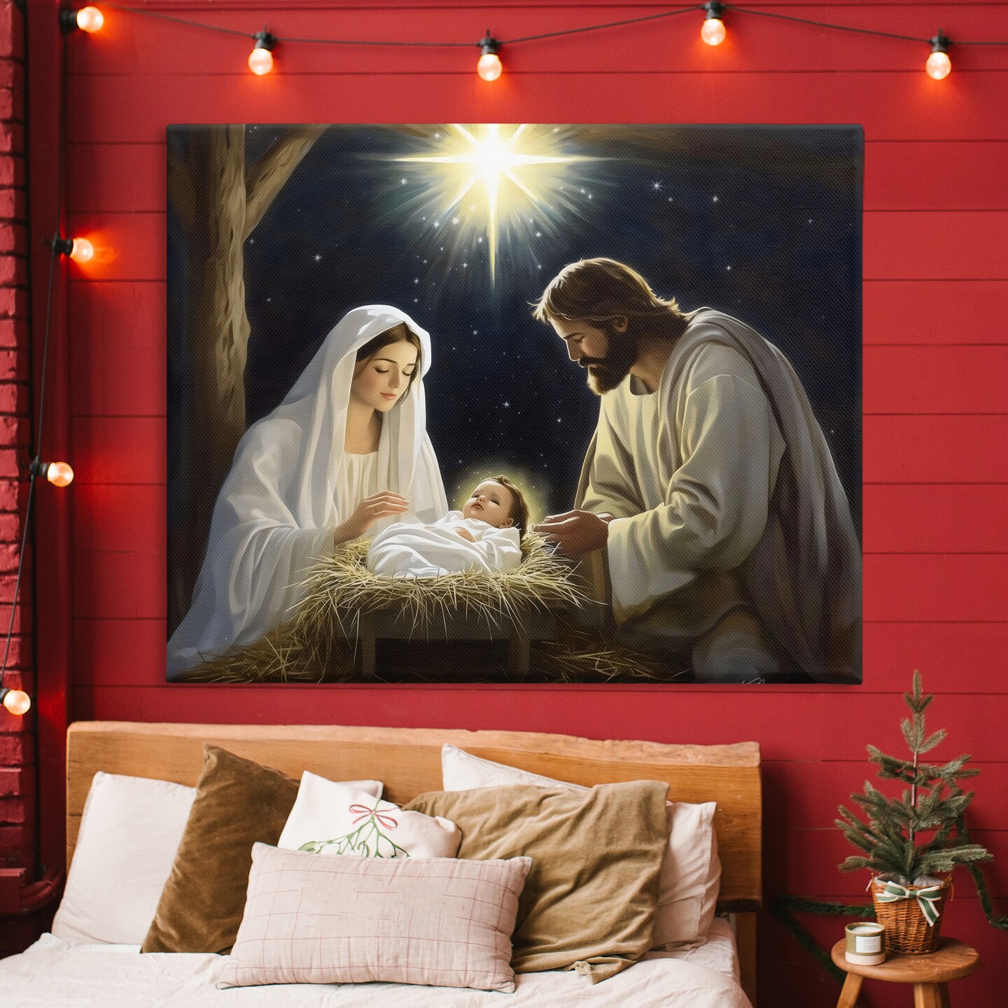 Stupell Industries Peaceful Night Nativity Scene Canvas, design by Arlington Prints