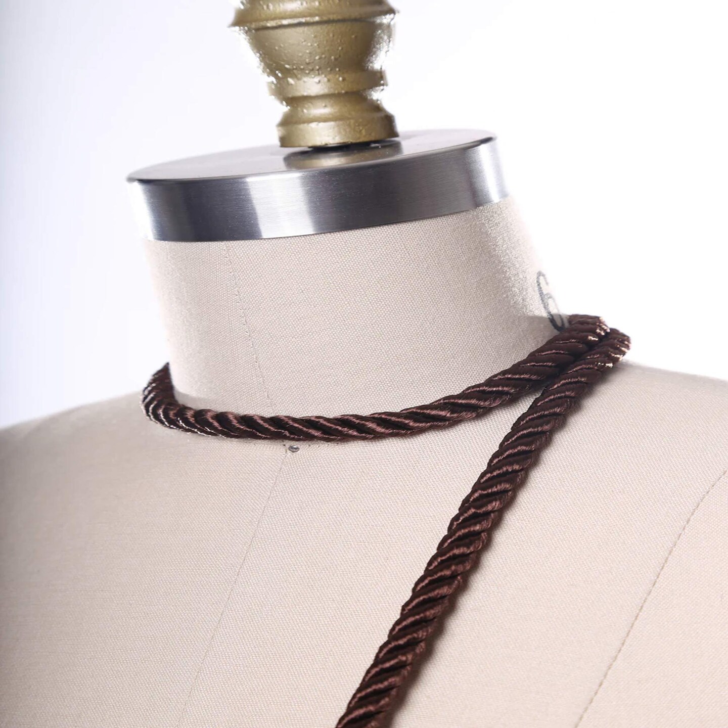 1 Yard 7mm Brown Satin Silky Rope Trim for Upholstery Sewing and Craft Projects