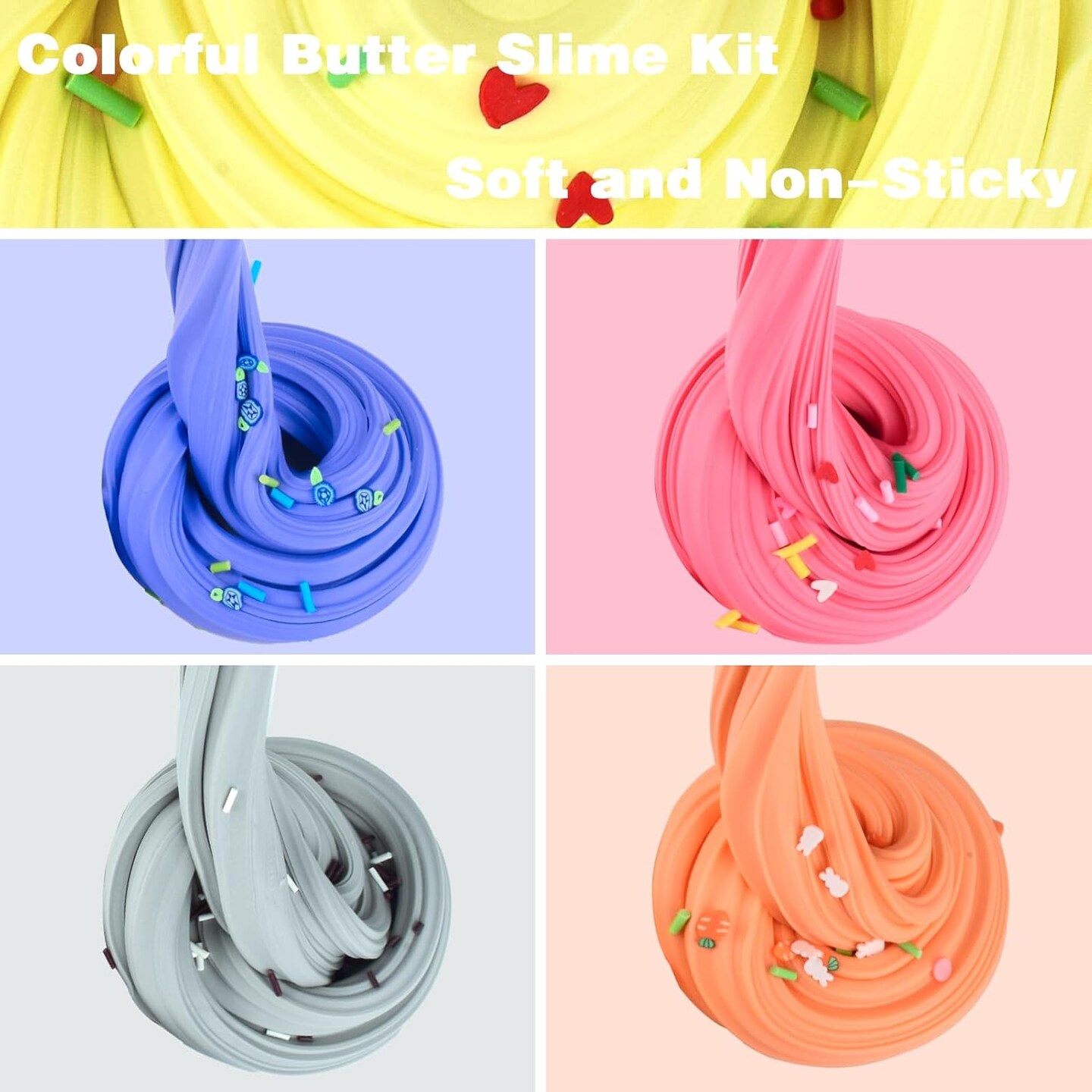 20 Packs Multicolor Butter Slime Kit