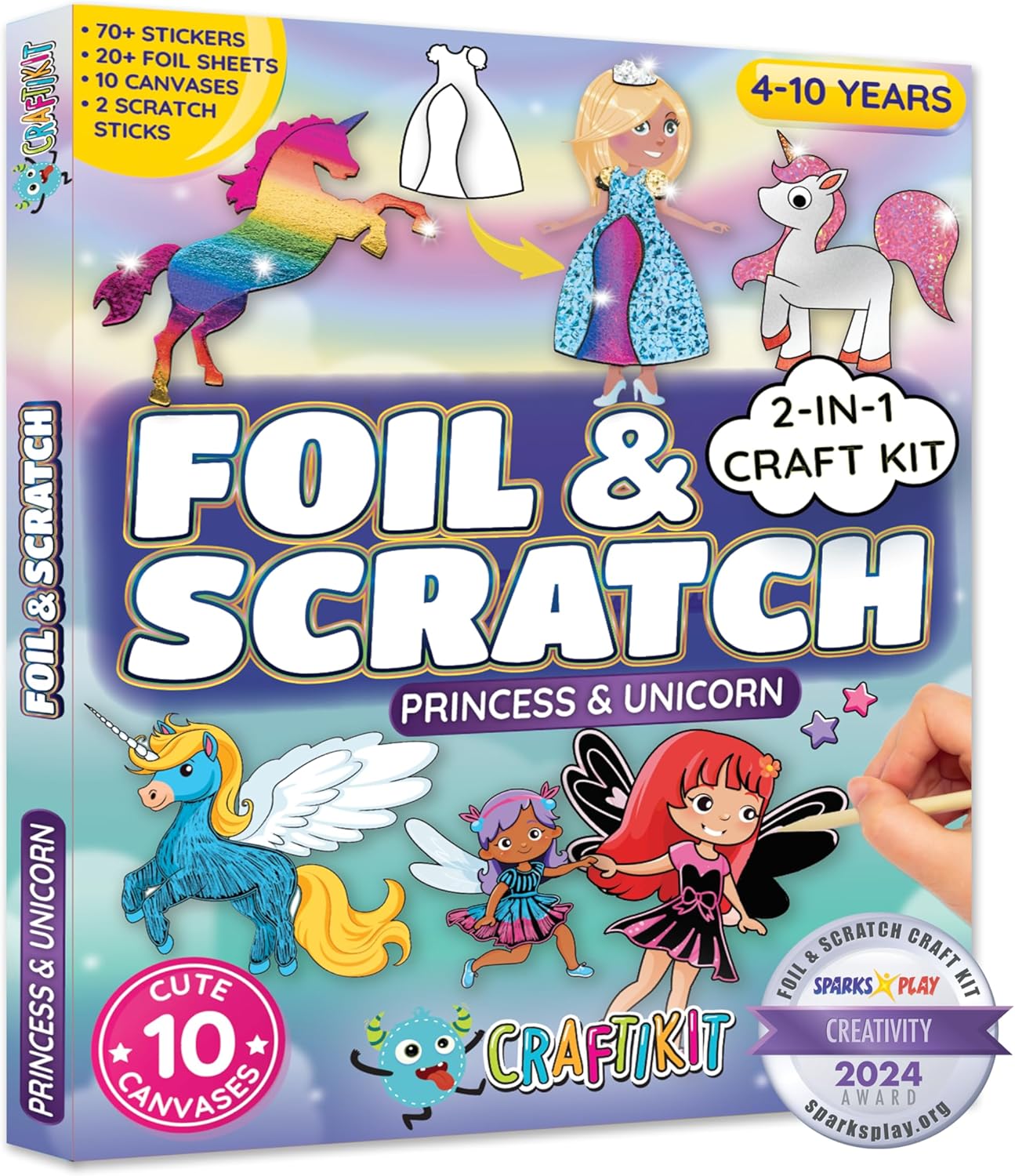 Award-Winning Unicorn and Princess Foil Art & Rainbow Scratch Art