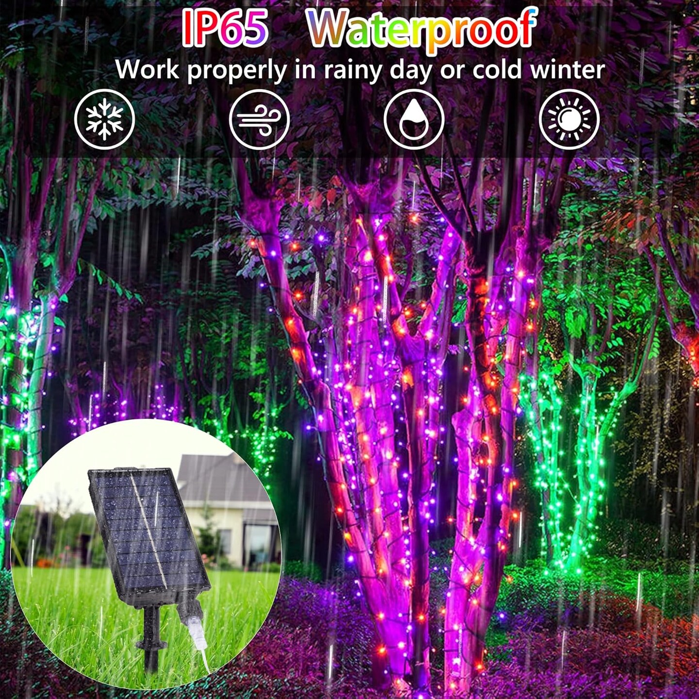 100 LED Christmas Solar String Lights - 18 Changing Colors 40FT