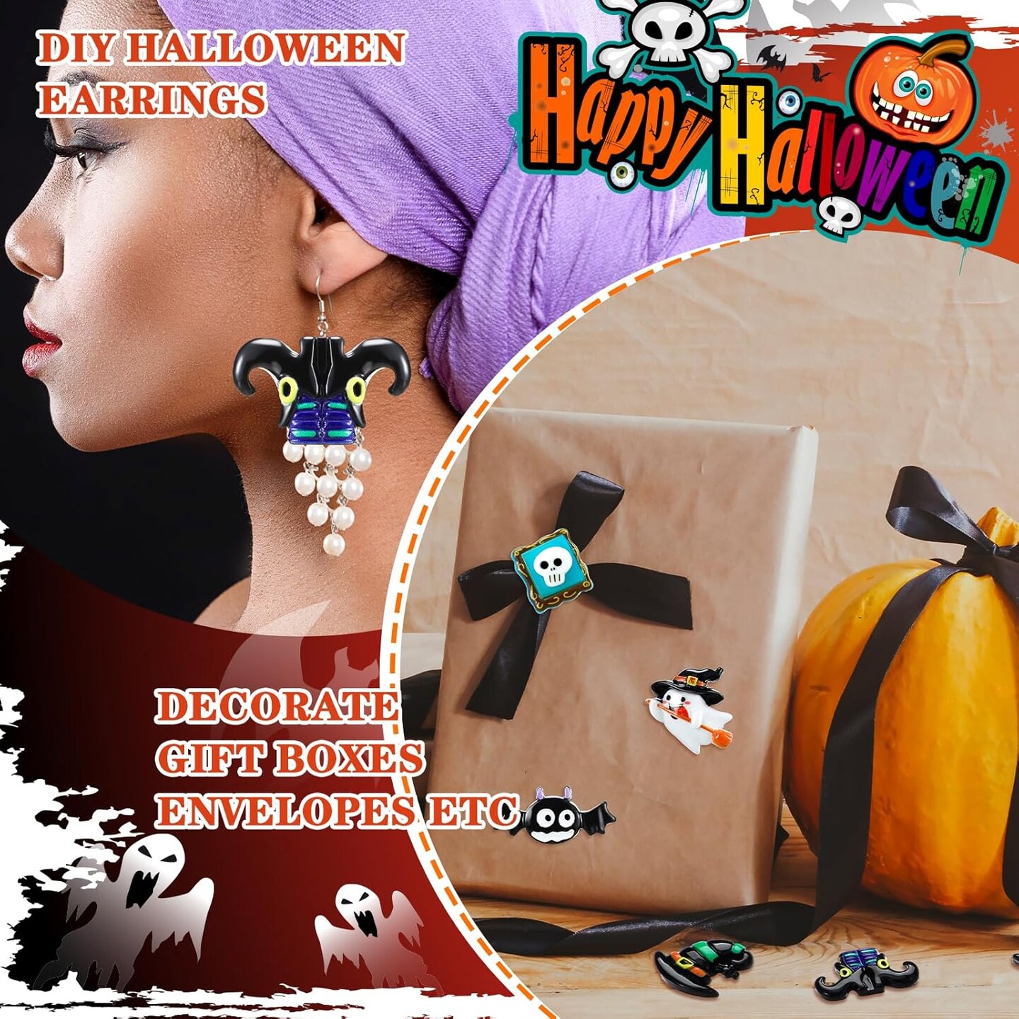 Figurines Resin Pumpkin Ghost Ornaments Mini Halloween
