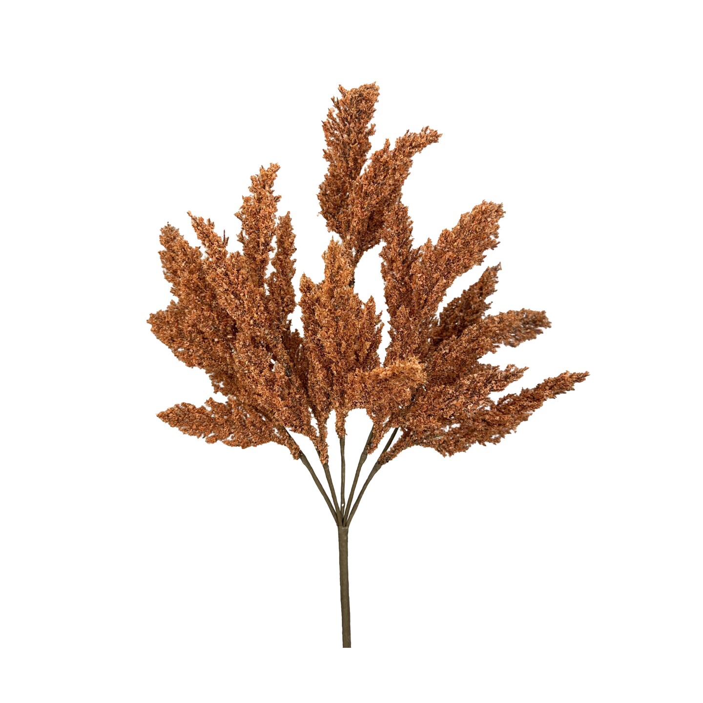 21" Rust Feather Reed Bush – Artificial Fall Floral Spray for Wreaths & Arrangements-57265RUST