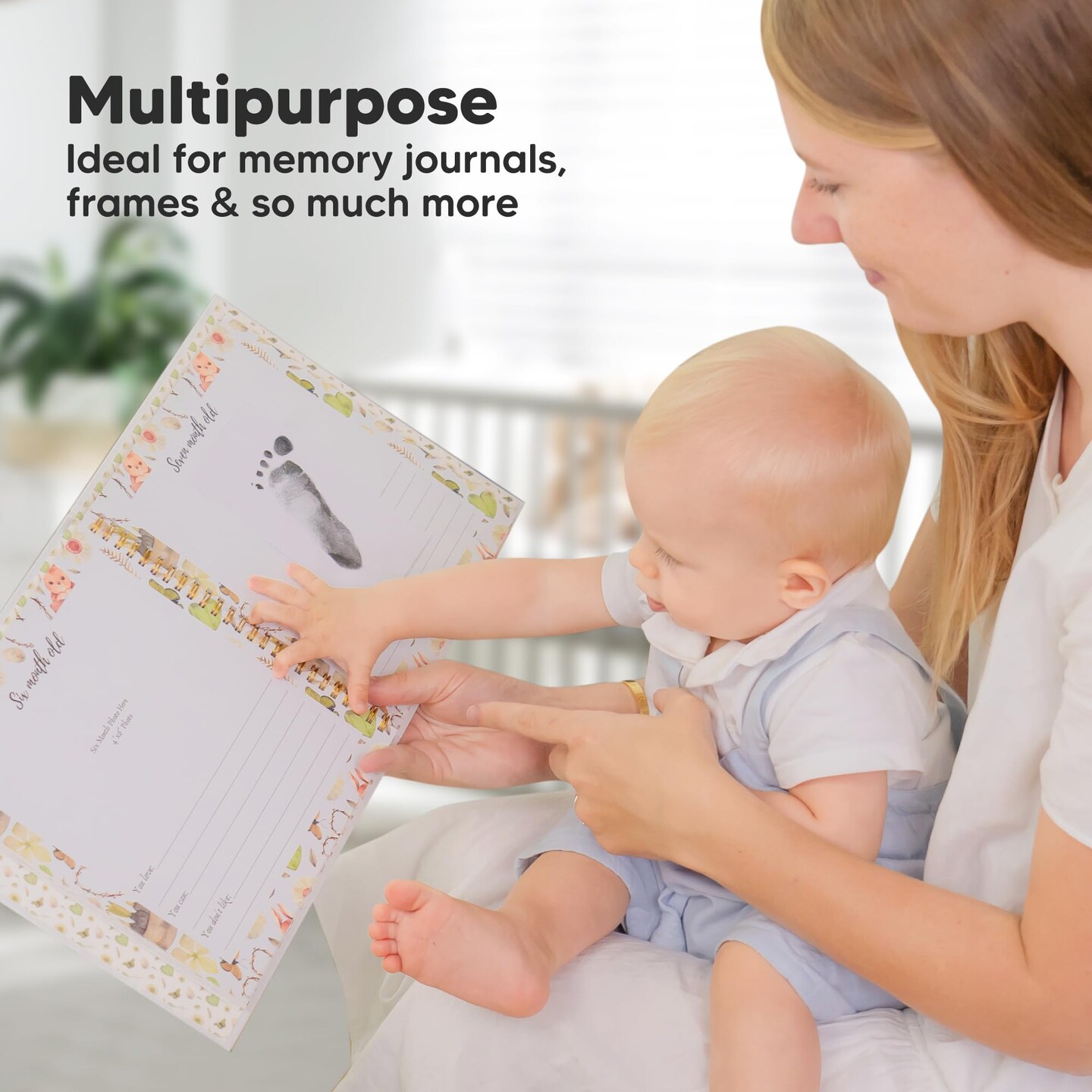 4-Pack Inkless Baby Hand and Footprint Kit - Mess Free Ink Pad for Newborn Keepsake, Dog Nose &#x26; Paw Print Kit, Clean Touch Ink Pad for Baby Hand &#x26; Footprints, Ideal New Mom Gifts (Jet Black)