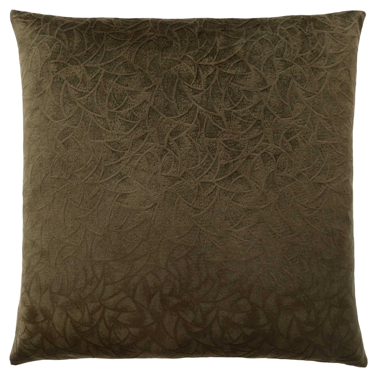Edge Collections - 18-inch H x 18-inch W x 6-inch D - Green - Floral Decorative Pillow with Zipper - 1 Piece