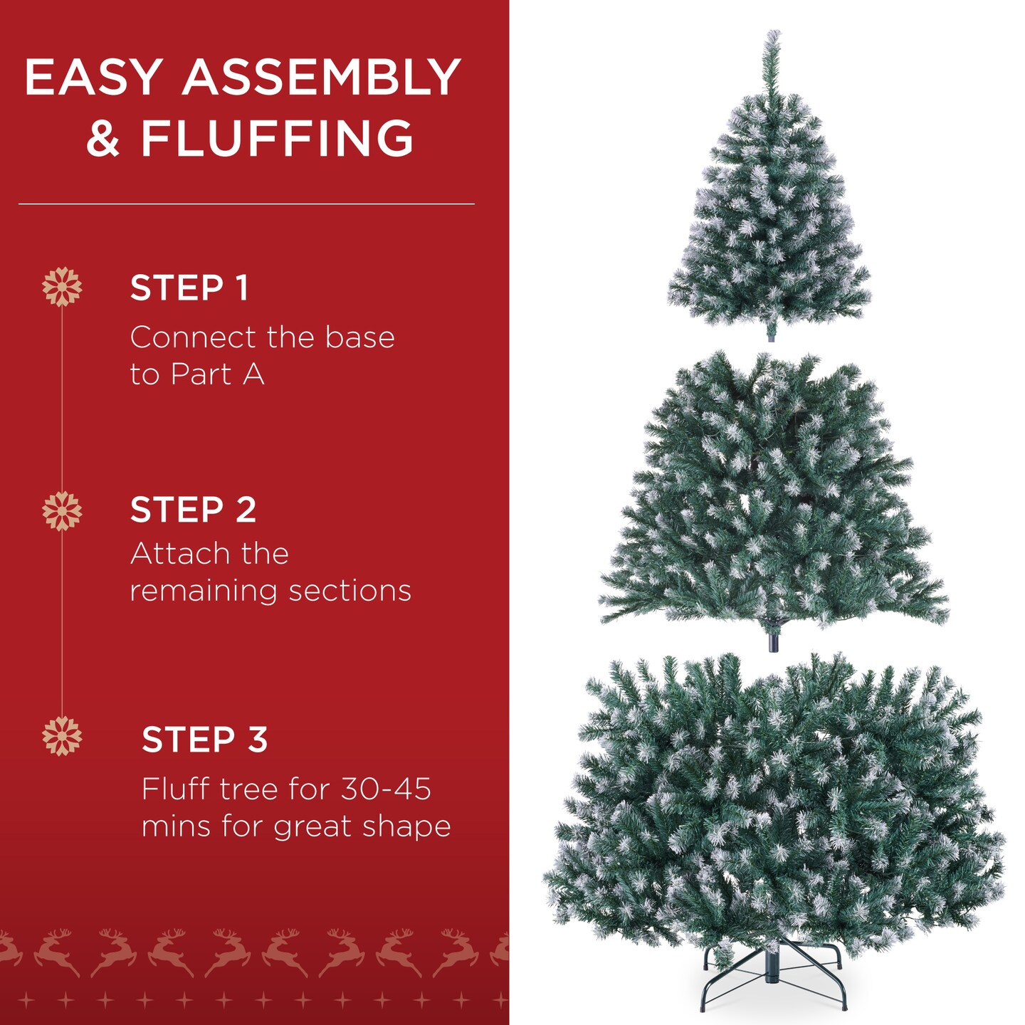 Best Choice Products Artificial Frosted Christmas Tree, Premium Unlit Spruce Design, Dense Branches &#x2013; Blue Spruce