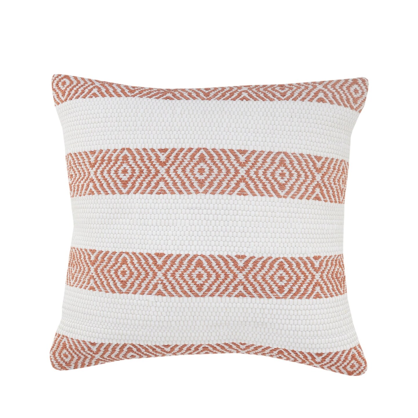 Edge Collections - 20" x 20" - Orange - Striped Decorative Pillow with Zipper - 1 Piece