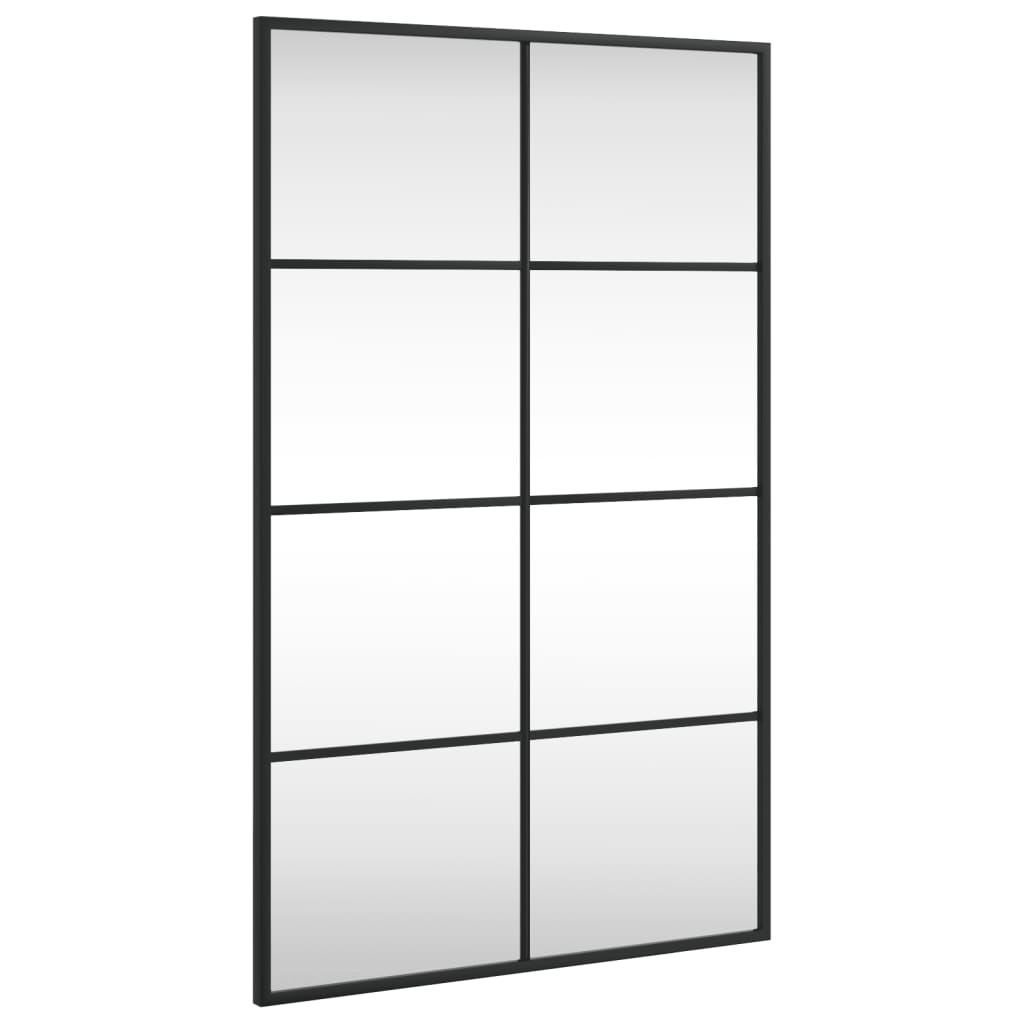 vidaXL Wall Mirror Black 19.7&#x22;x31.5&#x22; Rectangle Iron