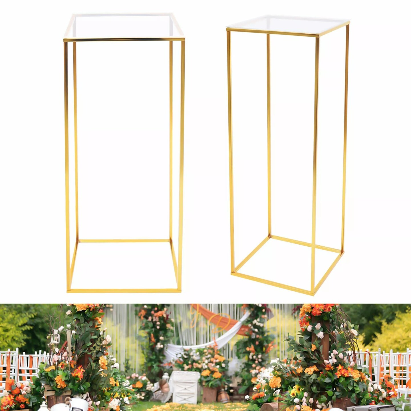 Flower Stand Gold Metal Display Pedestal Party Wedding Home Decor Pillar Stand