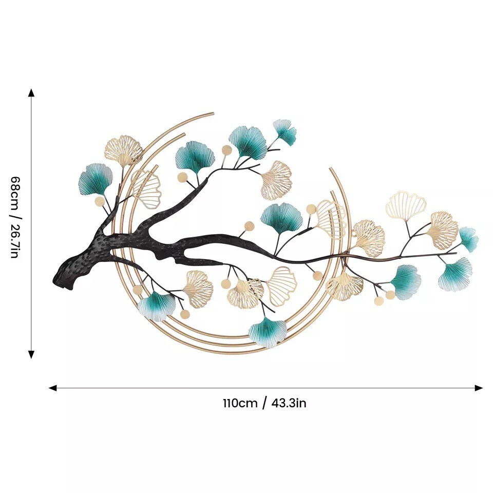 Ginkgo Leaf Metal Wall Art - Flower Metal Wall Decor - Modern Home Decoration