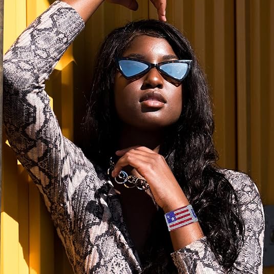 American Flag Bracelets for Women – Red, White & Blue Stretch Beaded Bracelets | 4th of July Patriotic Jewelry