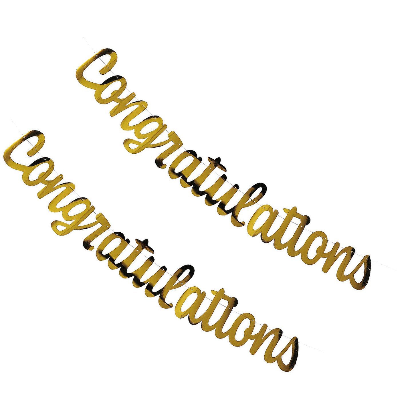 7ft Gold Congratulations Ready to Hang Garland Decoration