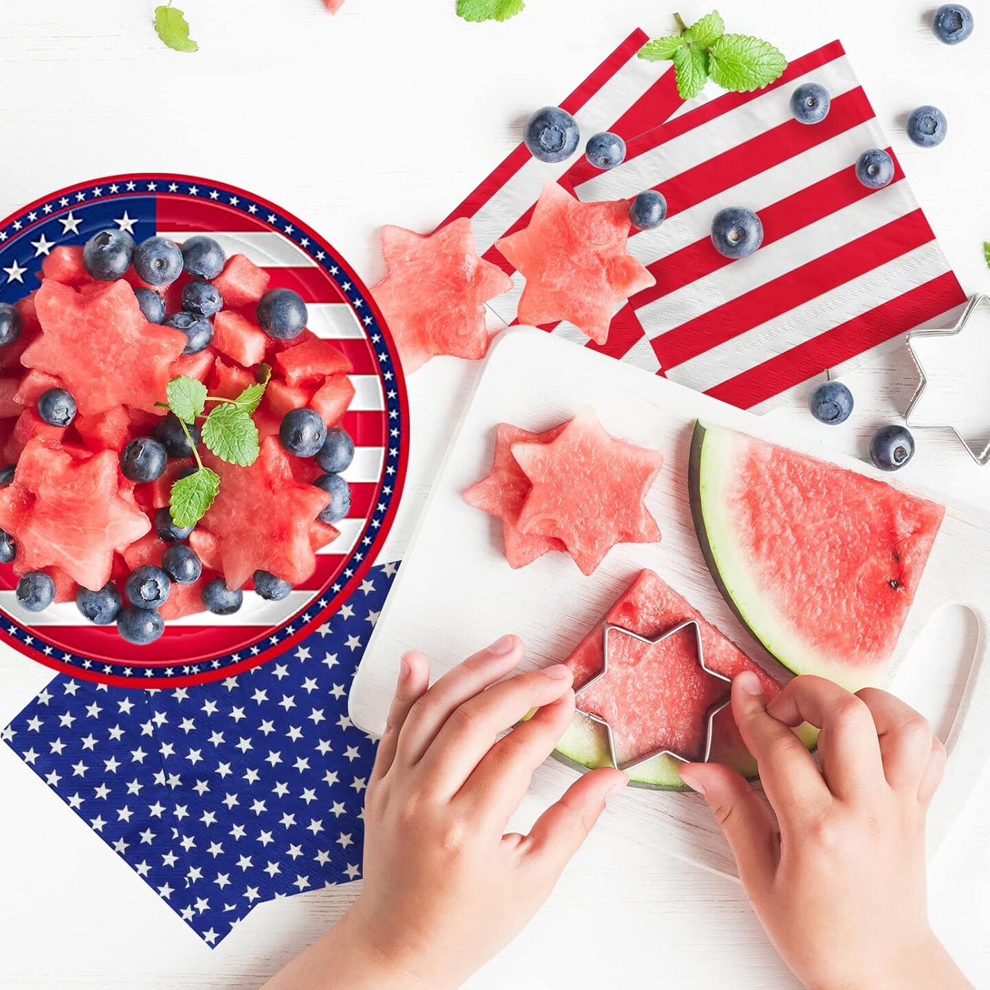 American Flag Patriotic Party Supplies Disposable Napkins and Paper Plates for Veterans Day Election Day 4th of July Independence Day Decorations