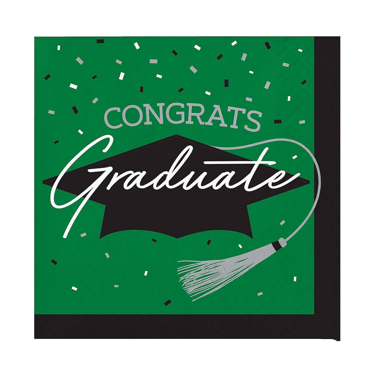 Creative Converting School Spirit Green Graduation Beverage Napkins 108 Count
