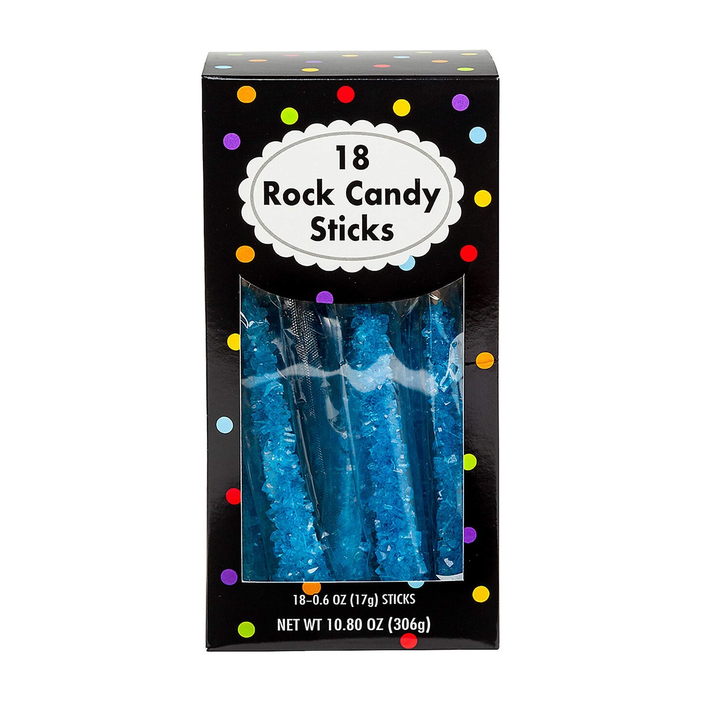 8&#x22; Bright Royal Blue Rock Candy Sticks 10.8 oz