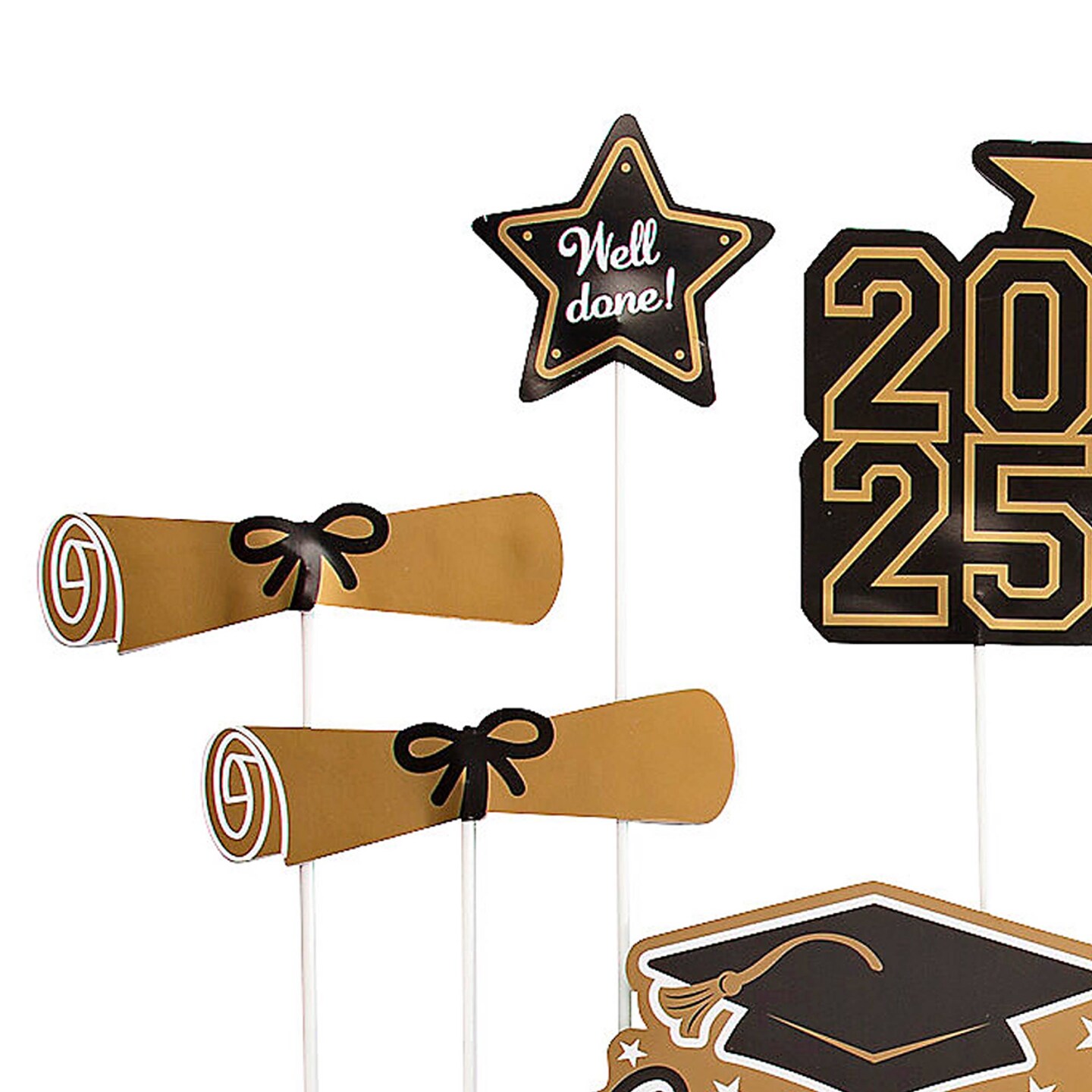 7&#x22; - 10&#x22; Graduation Class of 2025 Cardstock Centerpiece Sticks 10 Pieces