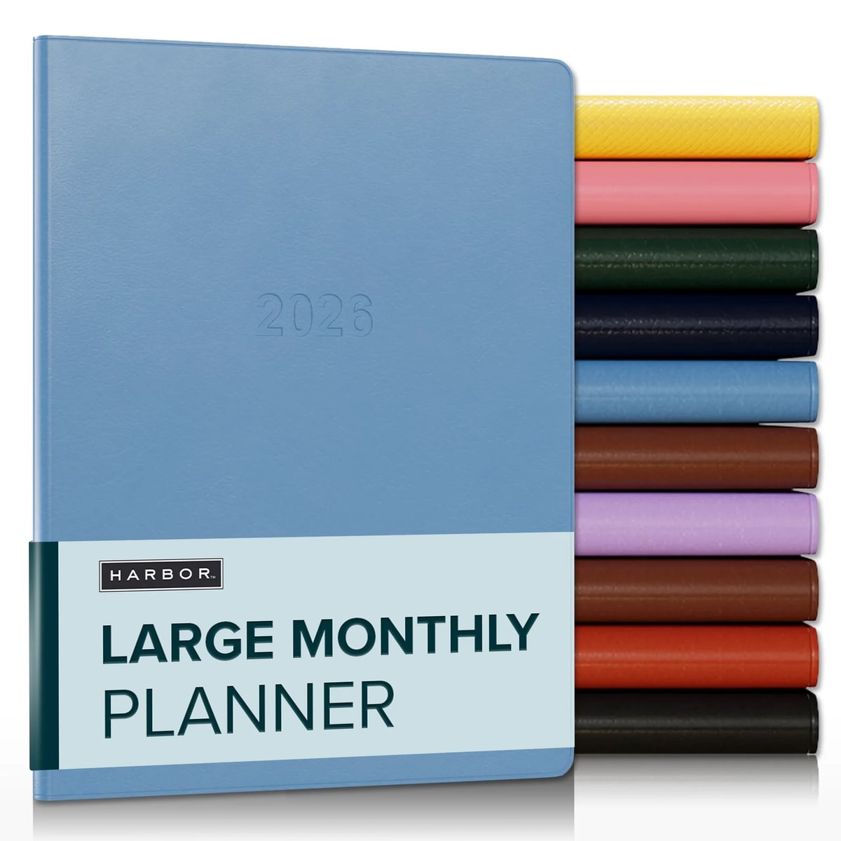 Harbor Large Monthly Planner 2026 - Calendar Planner and Notebook, Durable Faux Leather, 192 Pages, Softcover & Book Bound - 9.75 x 7.5 "