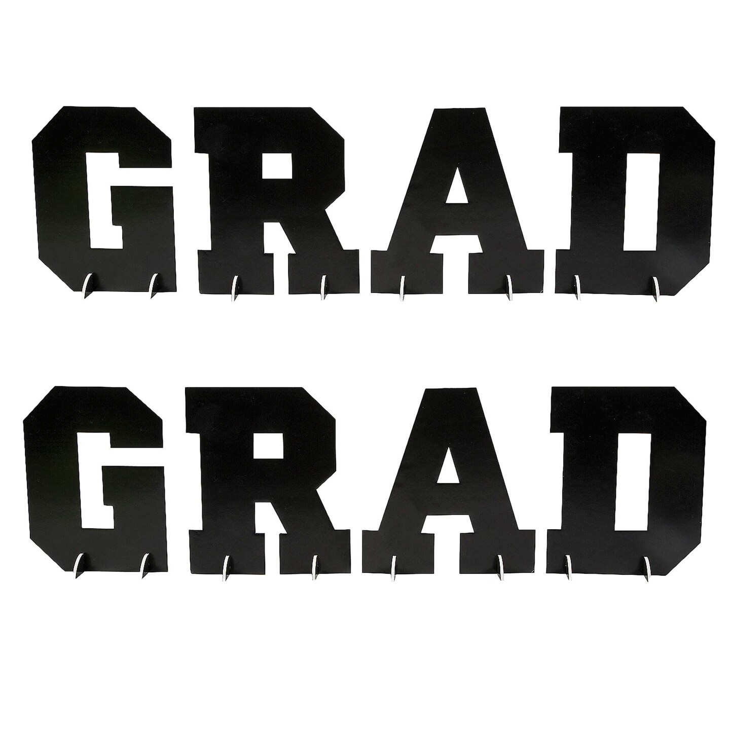12" Black Foam Letters GRAD Tabletop Centerpiece Set 4 Pieces