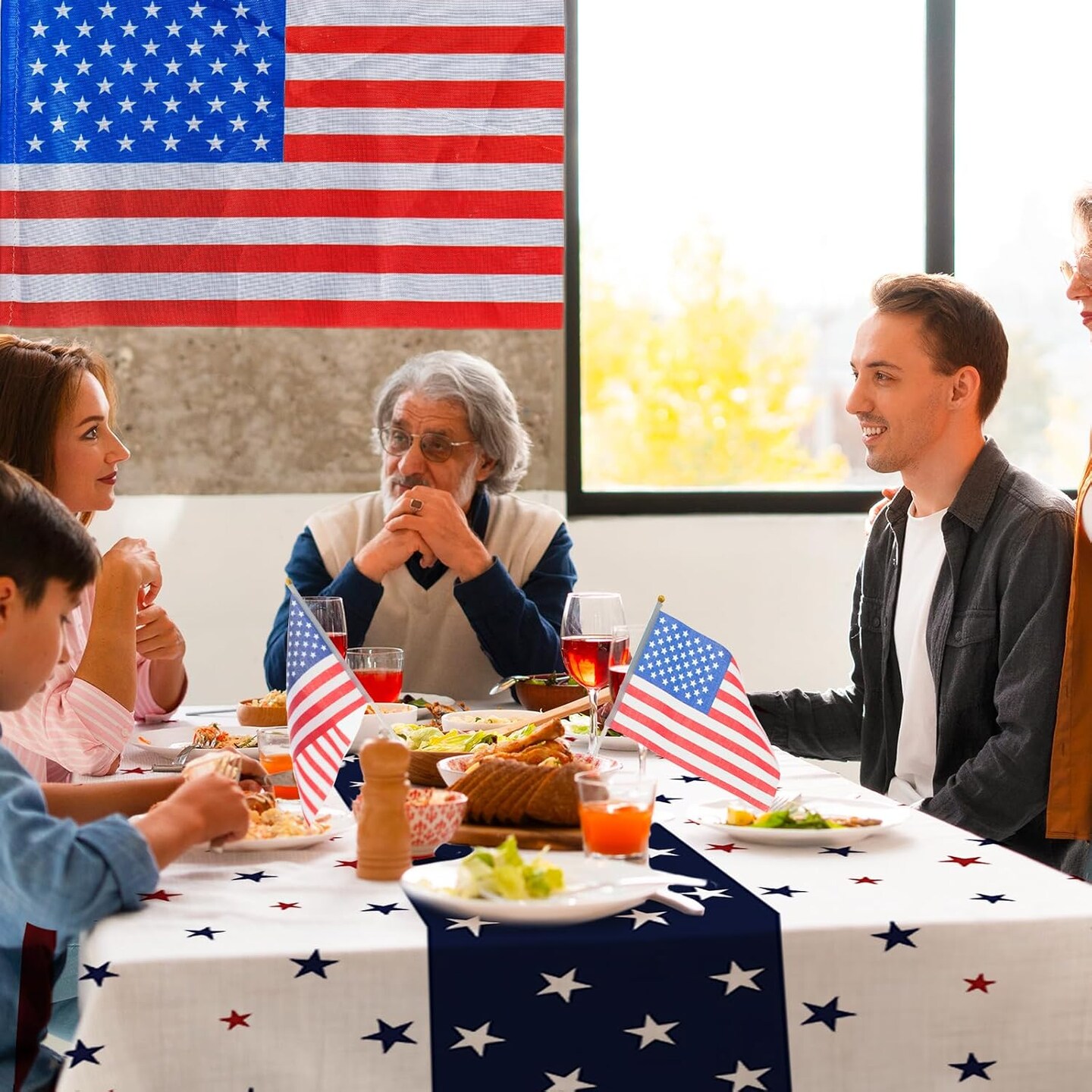 3-Pack 4th of July Disposable Tablecloths – Red, White & Blue Plastic Table Covers for Independence Day, Patriotic Parties, Picnics, Camping & Home Use
