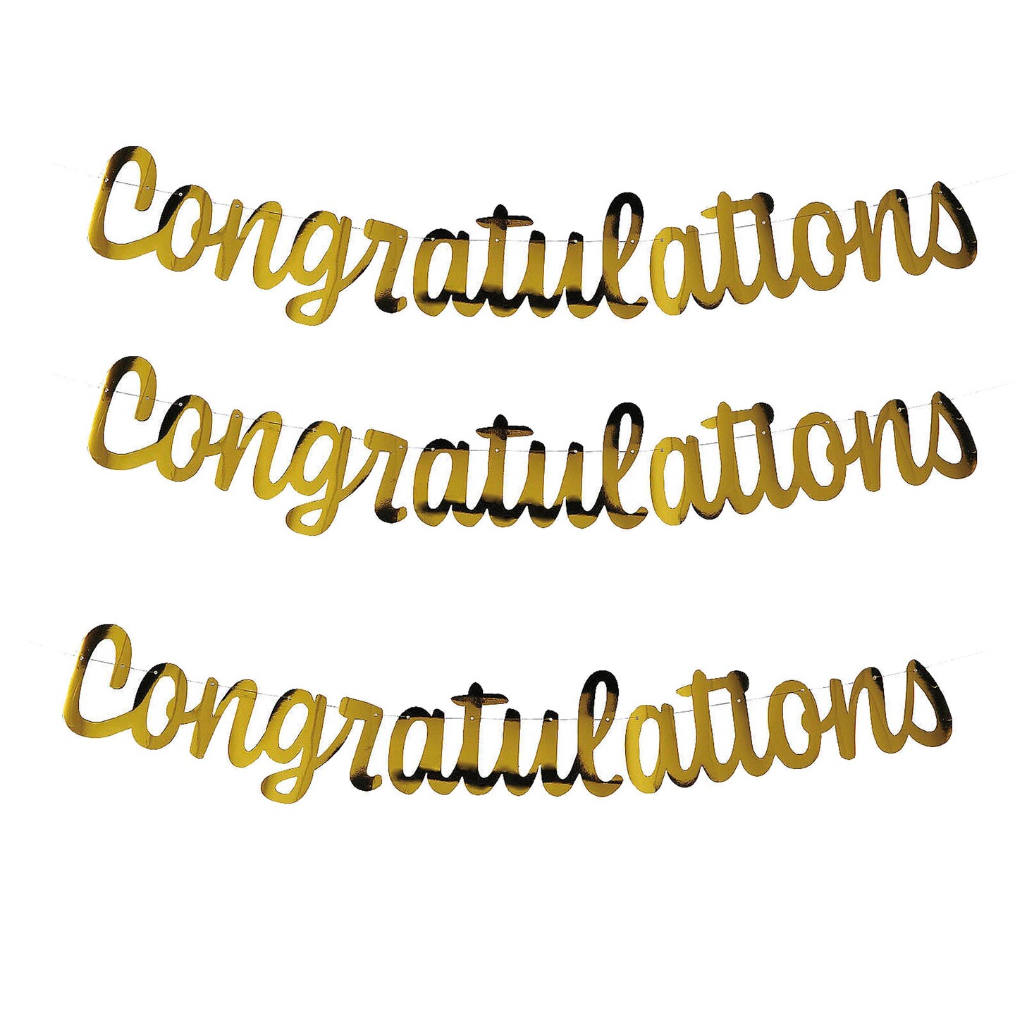 7ft Gold Congratulations Ready to Hang Garland Decoration