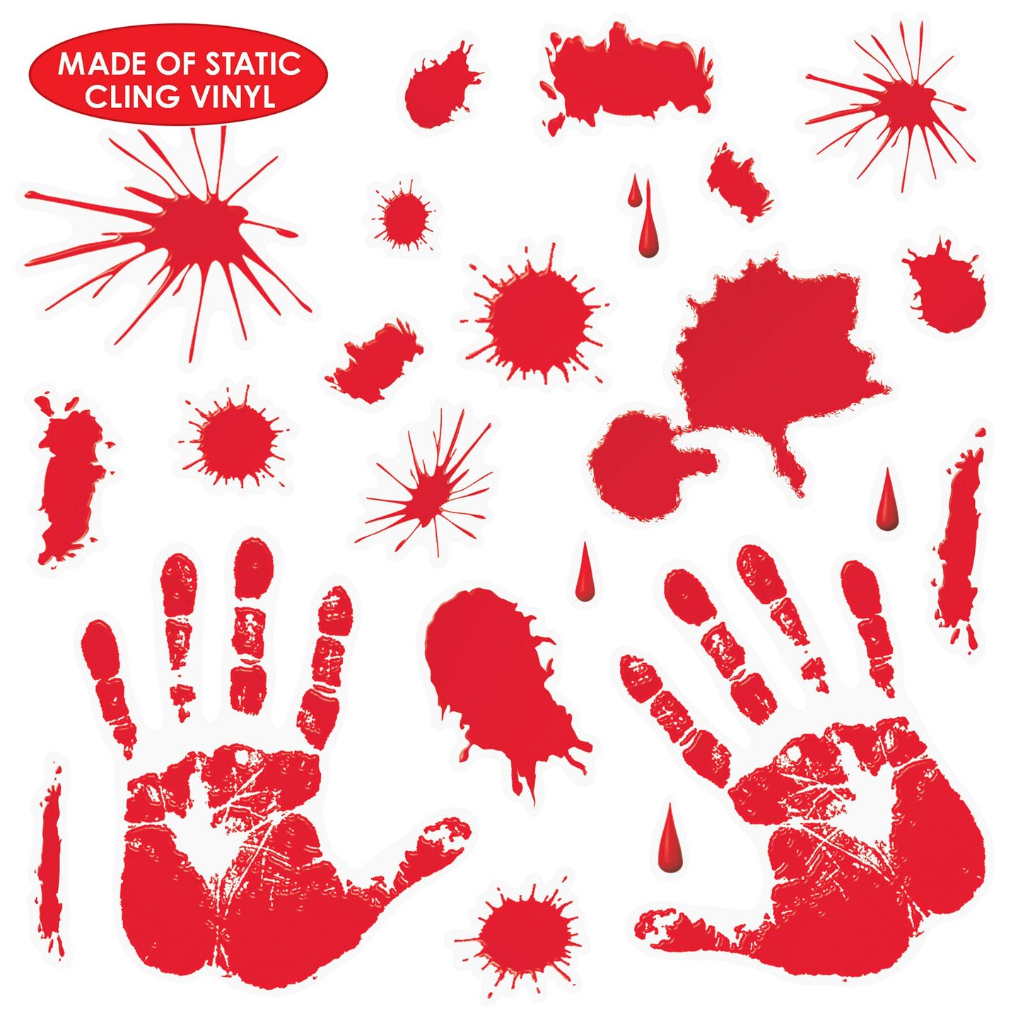 276 Piece Beistle Halloween Bloody Handprint Clings