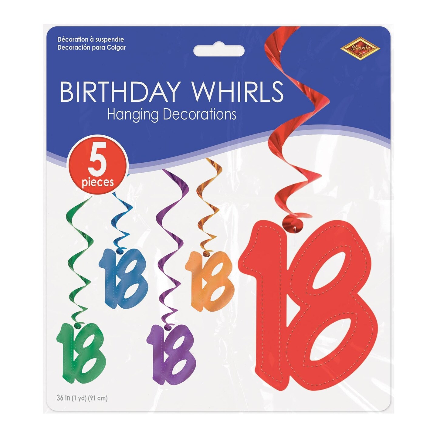 30 Piece Beistle 18th Birthday Party Whirls