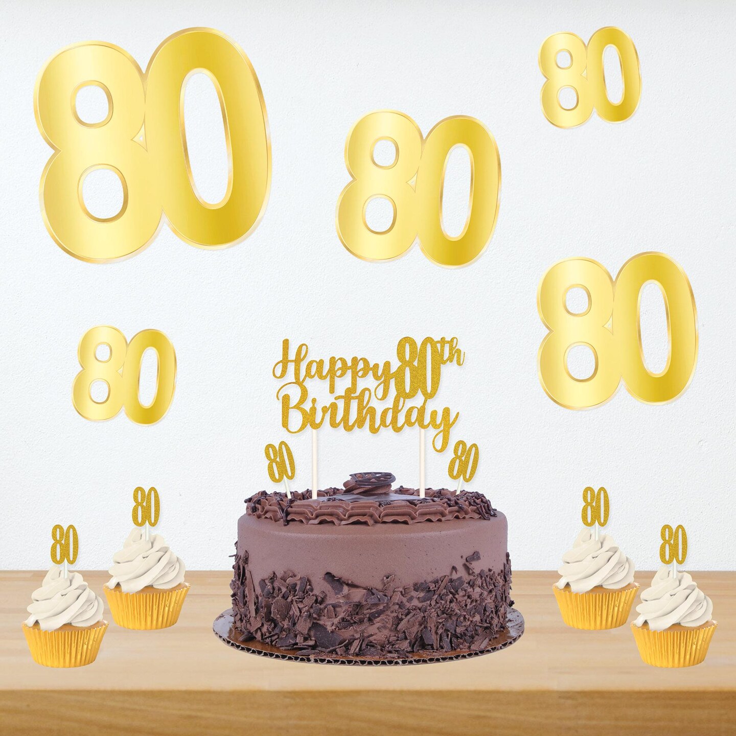 12 Pack Beistle Happy 80th Birthday Party Cake Topper