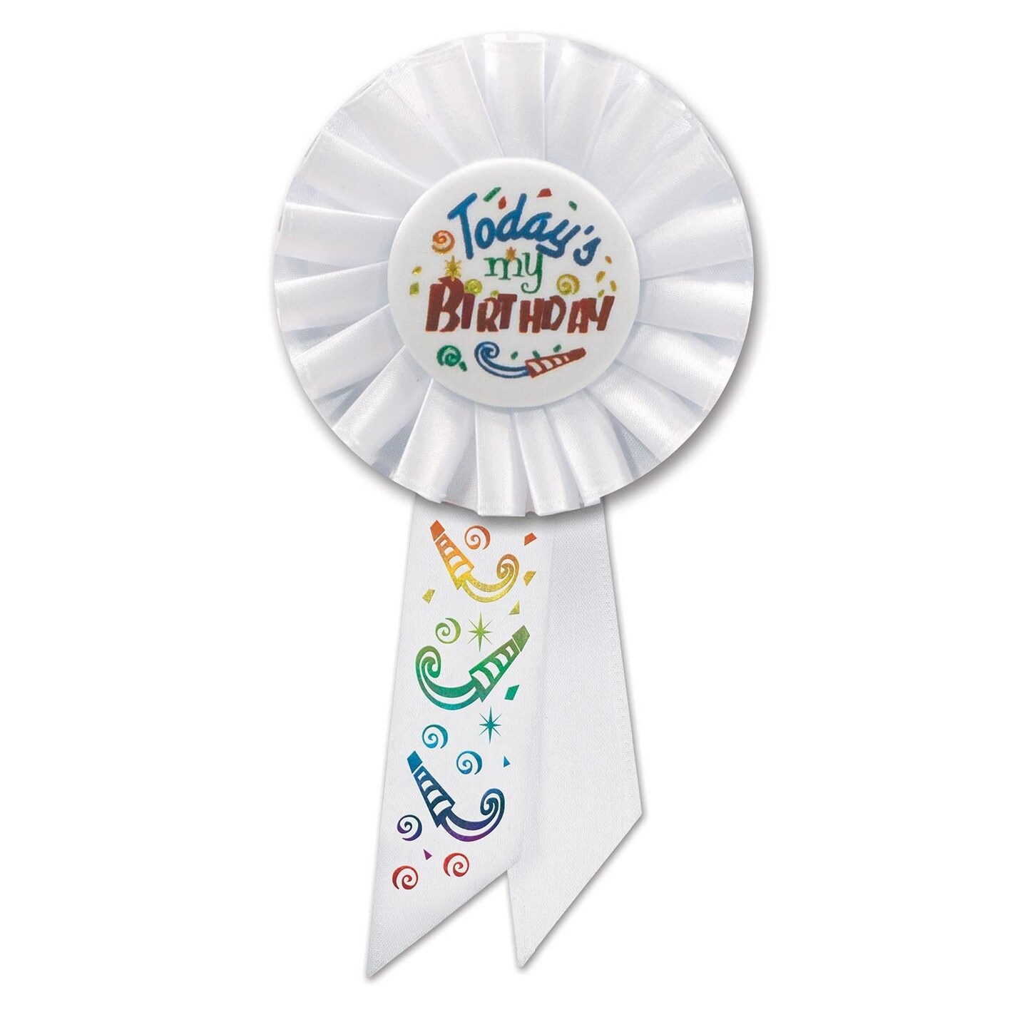 6 Pack Beistle Today&#x27;s My Birthday Rosette- White