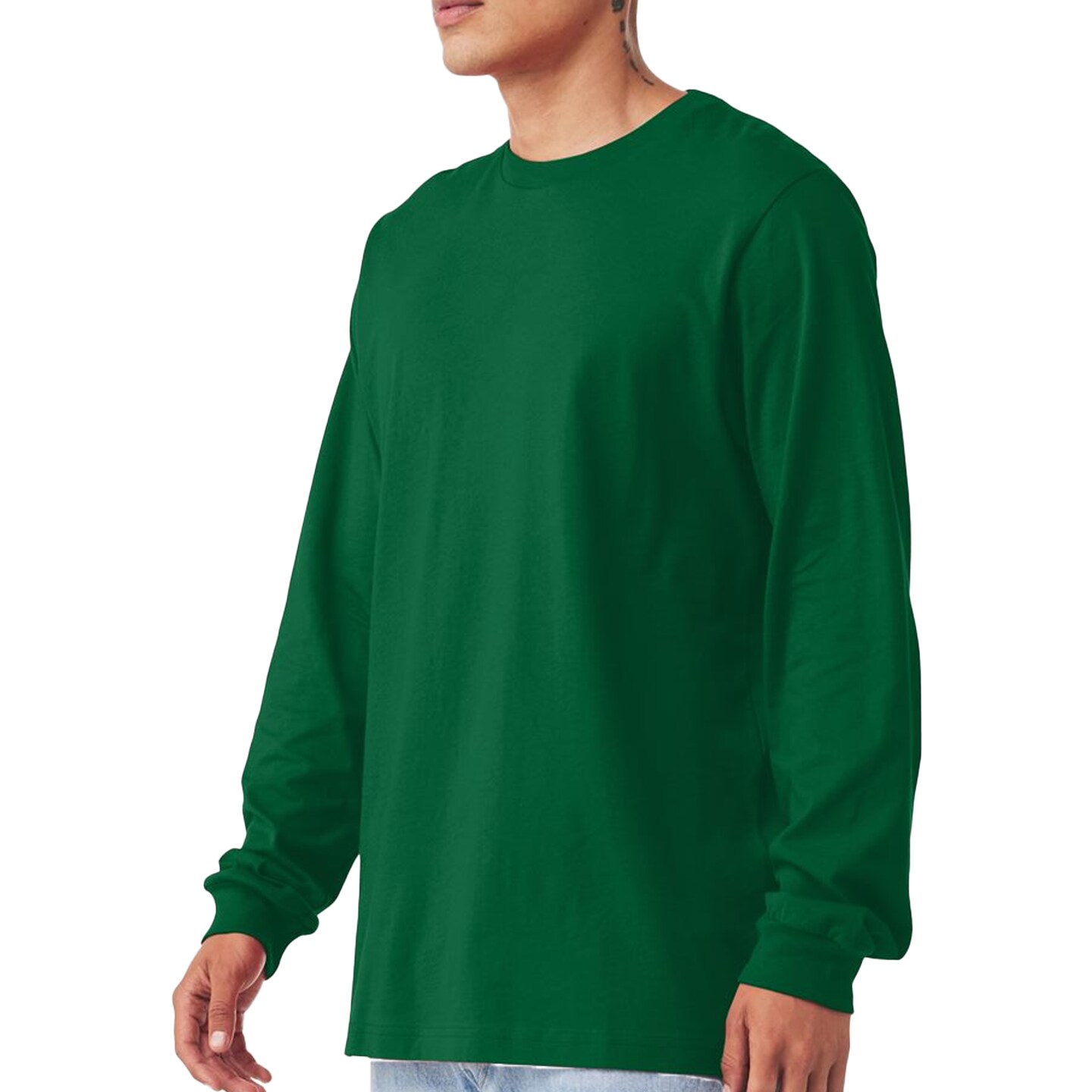 Bella + Canvas Long Sleeve T-Shirt, Men’s Heavy Cotton Jersey Tee