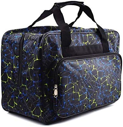 Black Sewing Machine Carrying Case,Universal Canvas Carry Tote Bag,Portable Padded Storage Dust Cover with Pockets for Sewing Machine