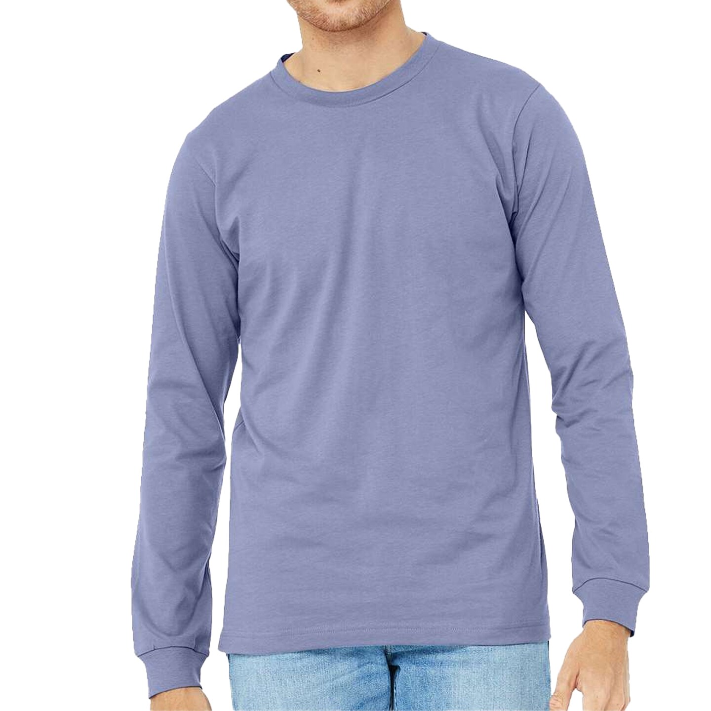 Bella + Canvas Long Sleeve T-Shirt, Men’s Heavy Cotton Jersey Tee