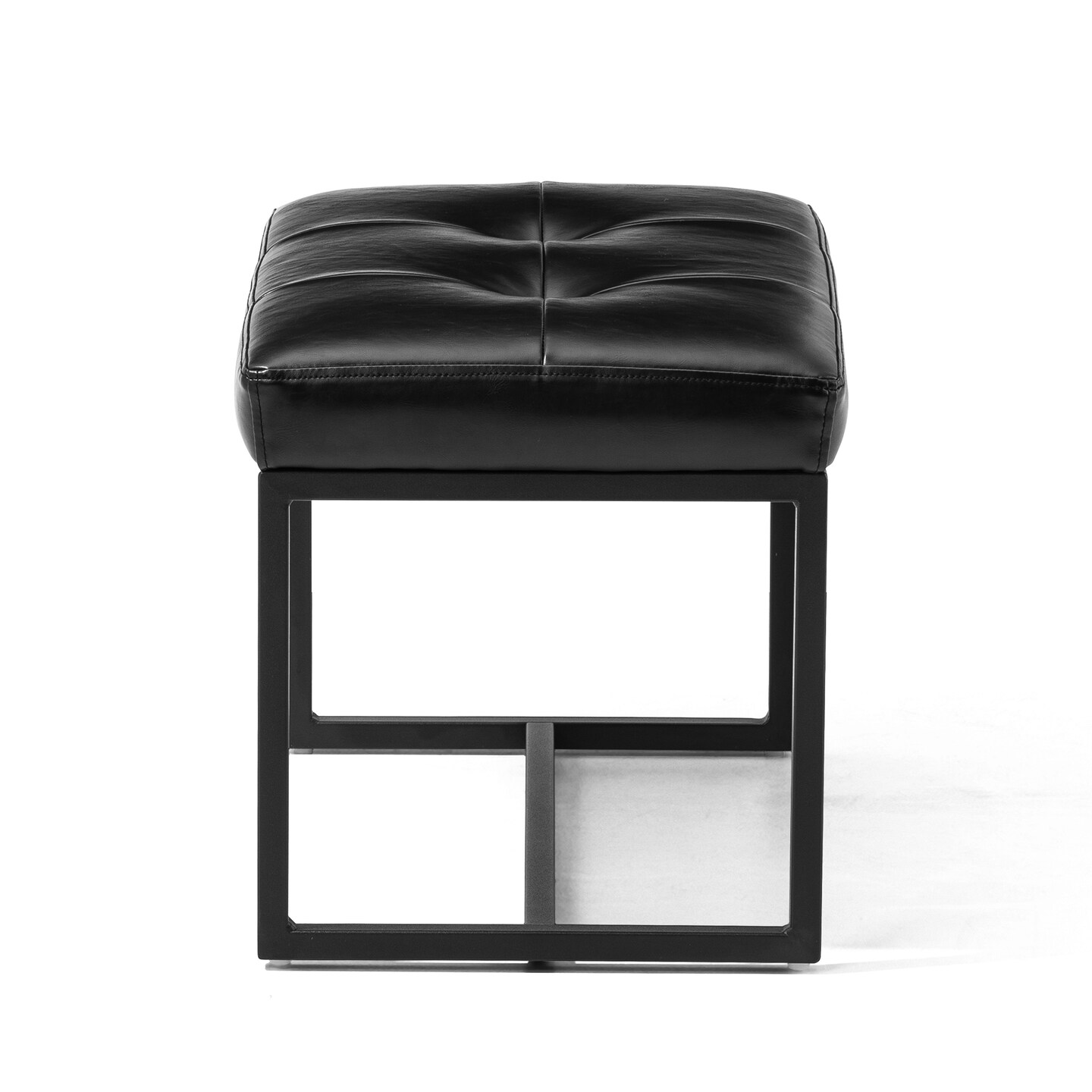 24&#x22;W Modern PU Leather Button-tufted Ottoman Foot Stool