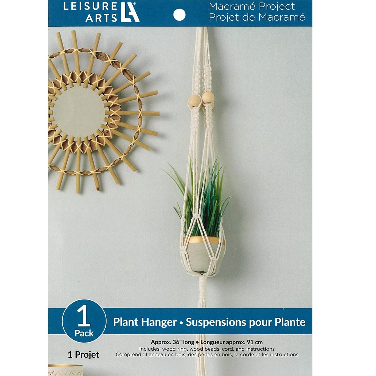 Leisure Arts Macrame Kit Plant Hanger, Macrame Kits For Adults Beginners, Plant Hanger Kit, Beginners Kit, Diy Kit Beginner