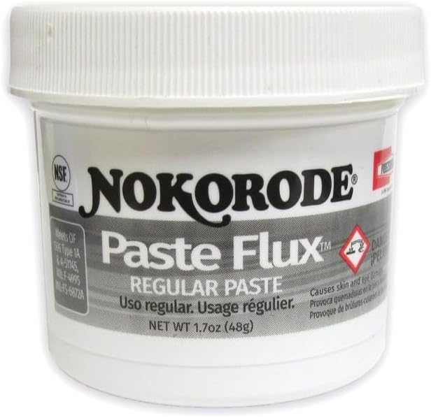 Nokorode Paste Flux 1.7oz – Lead-Free Soldering Paste for Copper, Lead, Tinned Steel, and More – Cleans & Fluxes in One Step – Water Washable