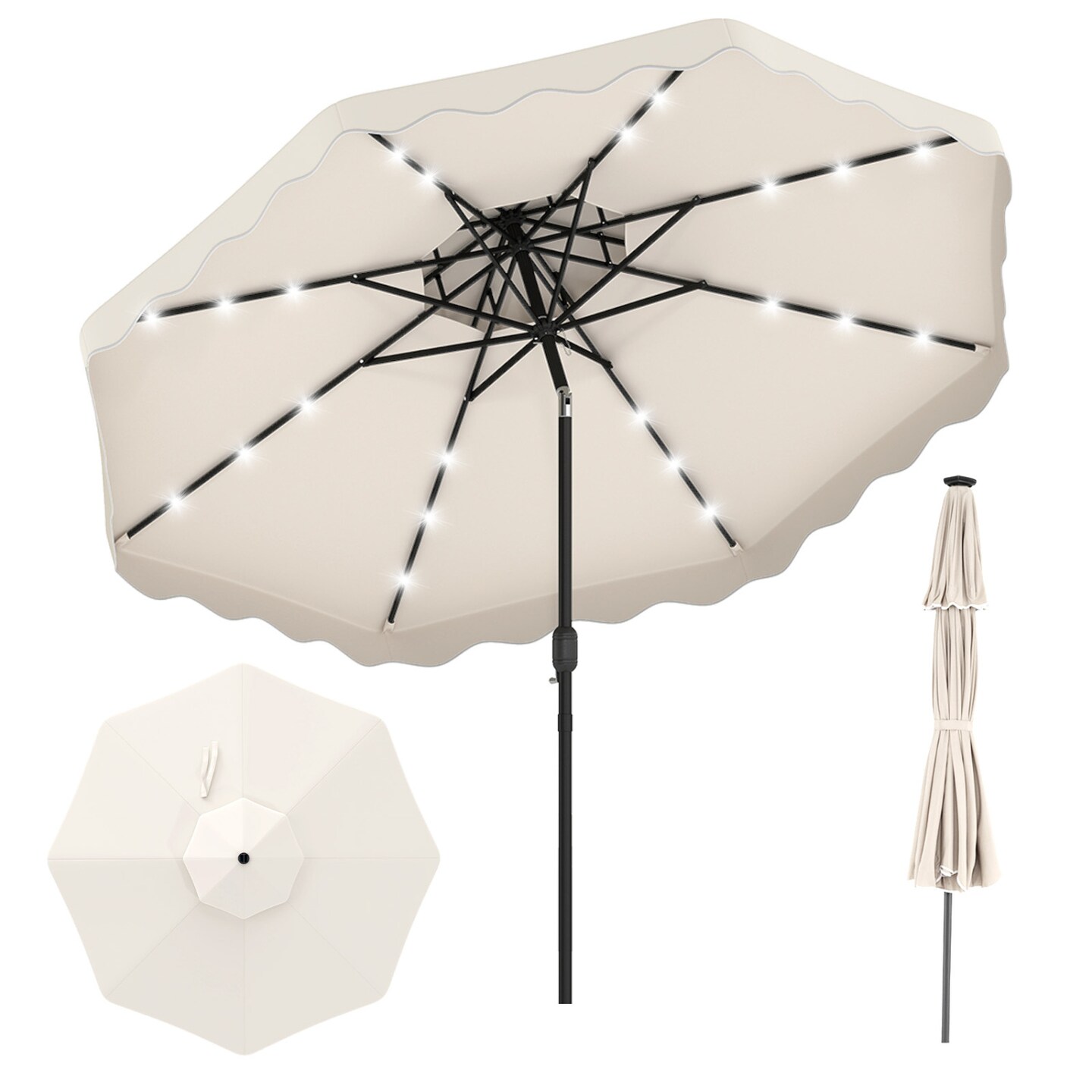 8x11ft rectangular patio umbrella Treasure Garden 8x11' Crank Lift Market badge-certified Superjoe 9 ft Solar Color:Venom Strike Sunbrella acrylic fabric