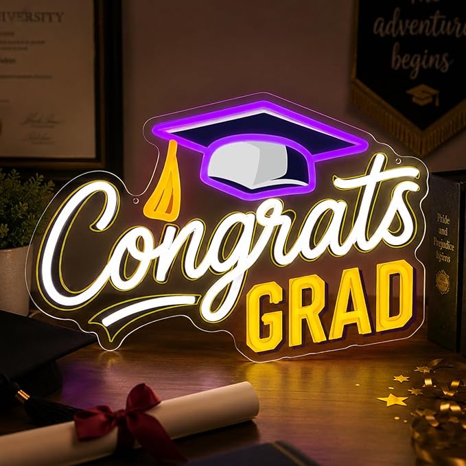 Congrats Grad Neon Sign Class of 2026 LED Graduation Light, Dimmable ...