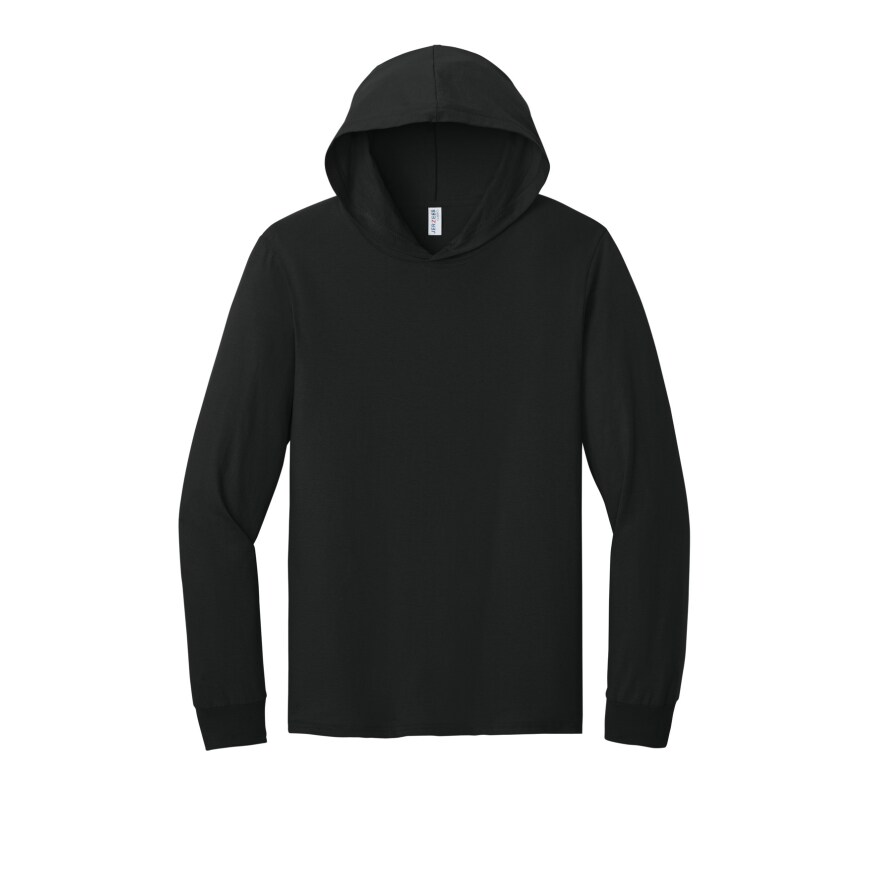 Unisex Cotton Long Sleeve Hooded T-Shirt, Color: BlackInk, Size: M
