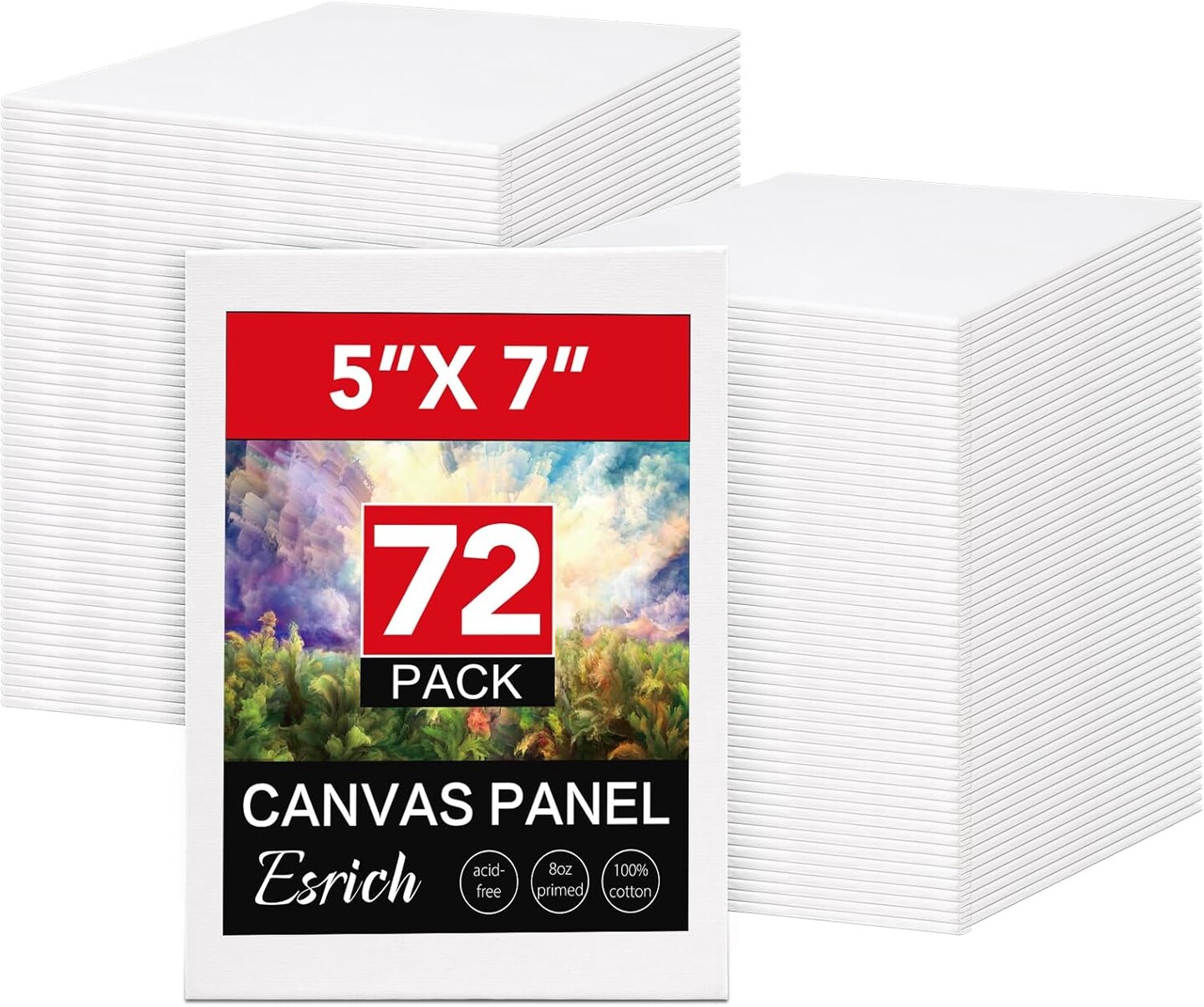 72 Pack Mini Canvas Primed Acid-Free Blank Painting Canvas Panels(white ...