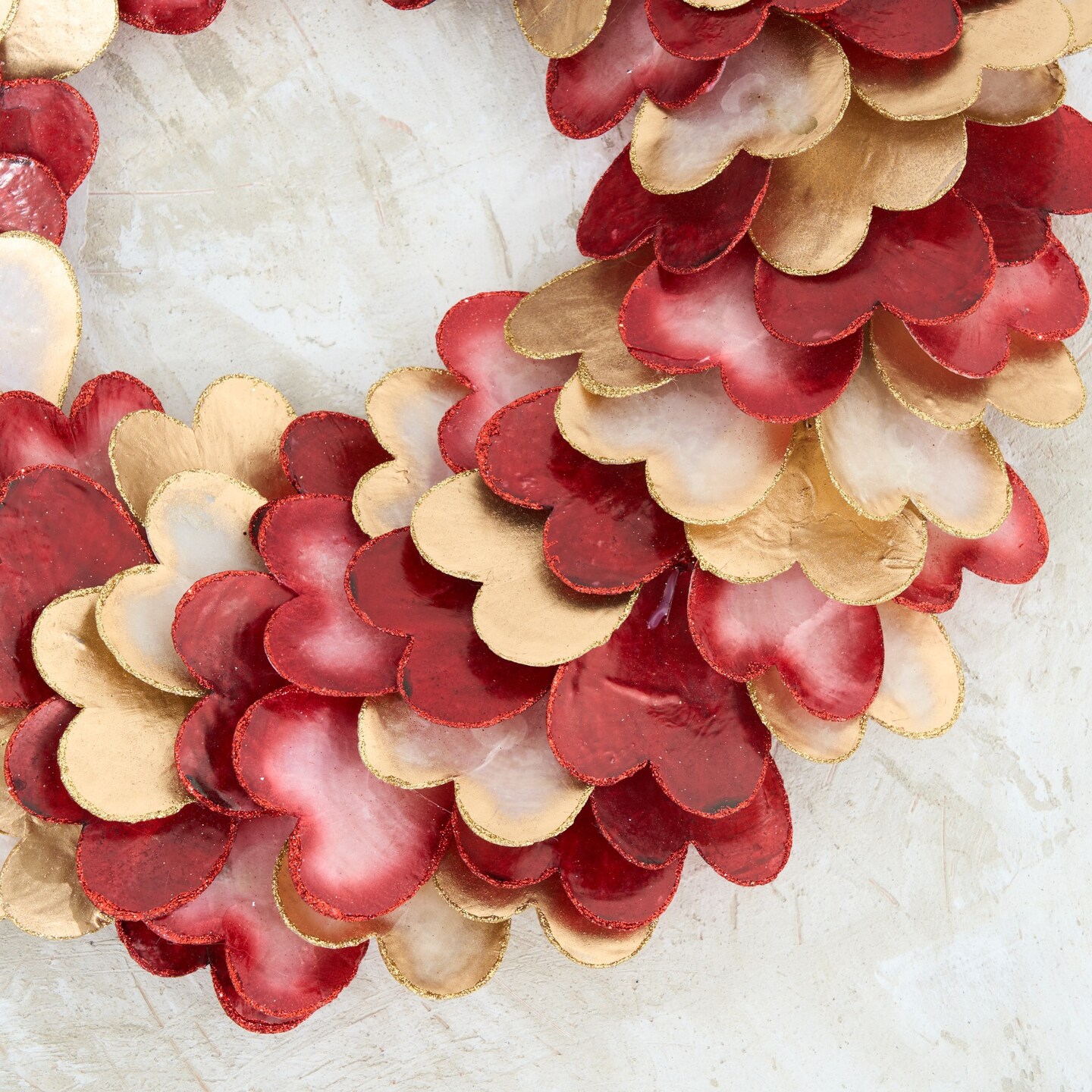 Capiz Heart Valentine's Day Wreath - Wedding Decor - Holiday Tree