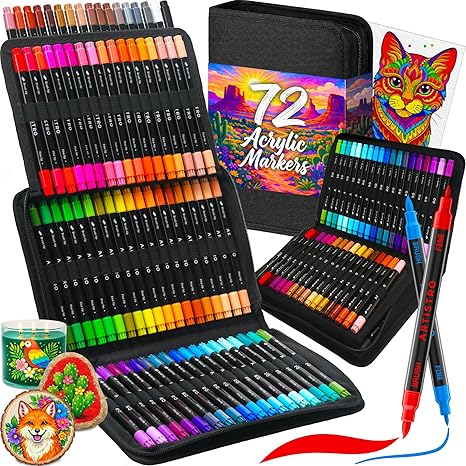 Acrylic Paint Pens With Storage Bag for Calligraphy - Markers With