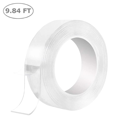 Double-Sided Nano Grip Tape – Traceless Washable Adhesive Gel Tape, Reusable Invisible Mounting Tape for Home, Office & Crafts