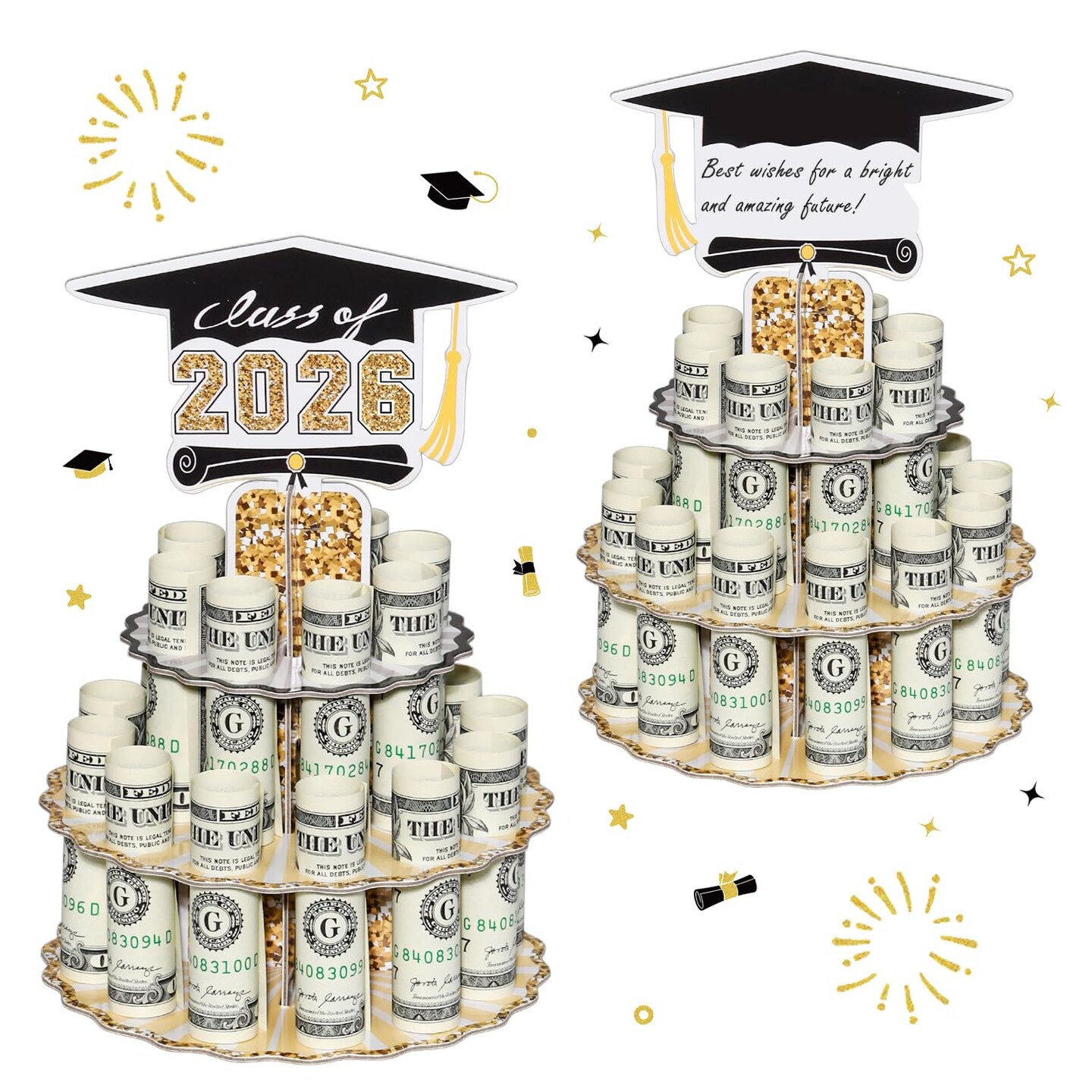Graduation Money Holder for Cash Gift, 2026 Graduation Gifts Money Holder Leis Cash Cake for Congrats Class of 2026 Graduation Party Supplies (1 pcs)