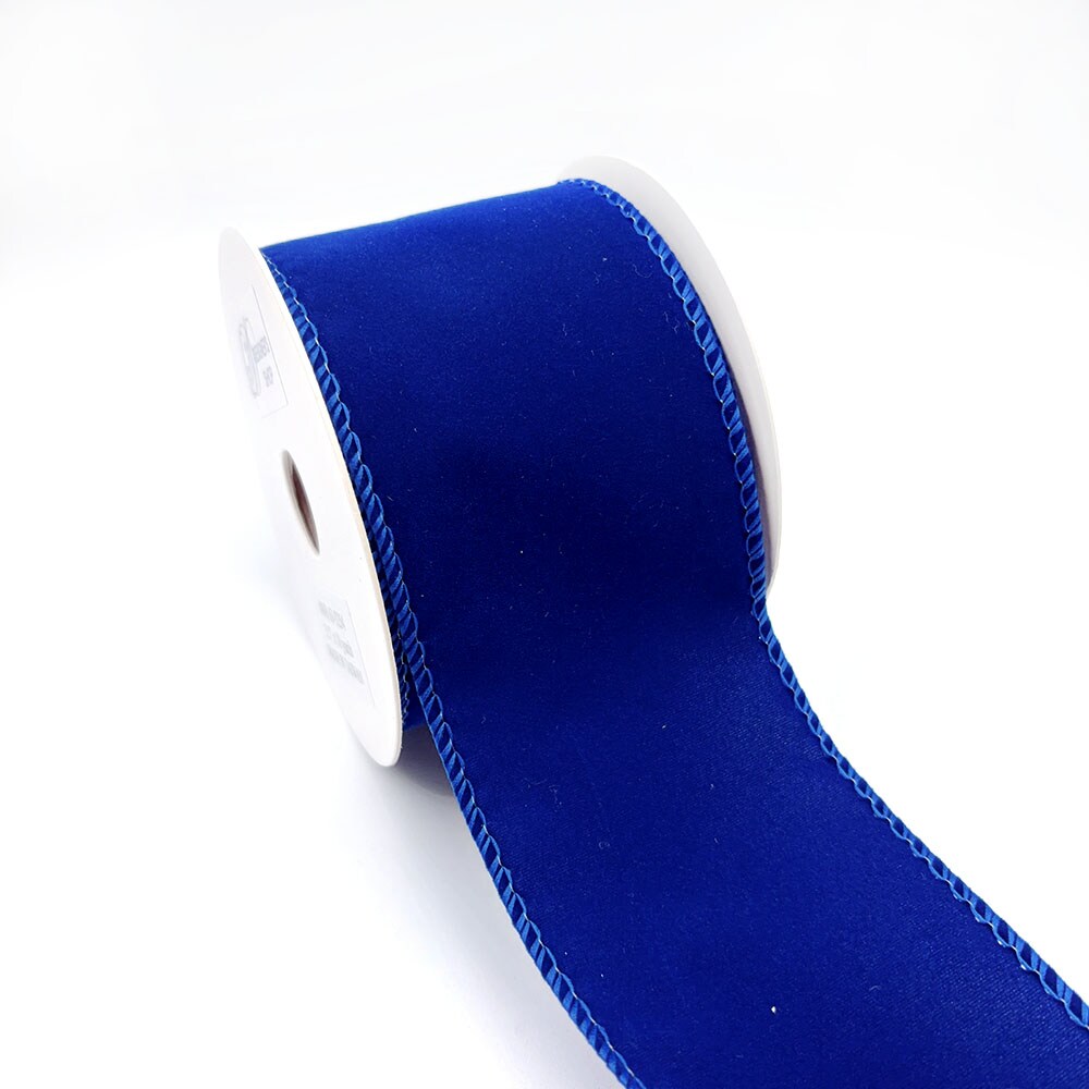 Designer's Shop Sapphire Blue Velvet Wired Ribbon 2.5