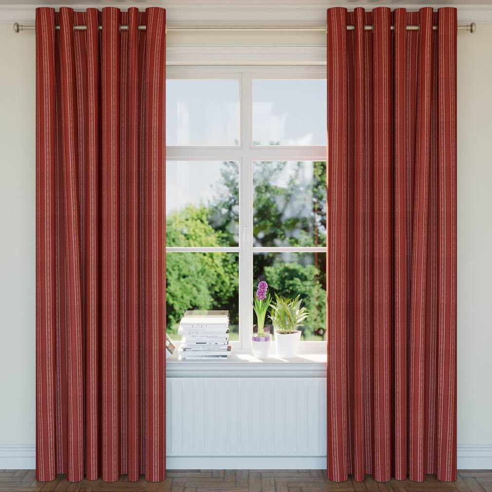 Merlot Stripe - Red &#x26; Burgundy Stripe Upholstery Fabric 54 Inches&#x22;